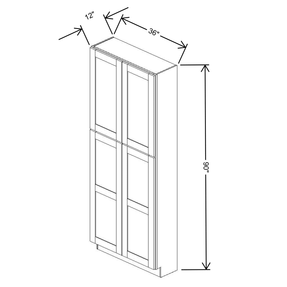 Fabuwood Allure Fusion Dove 36"W X 90"H X 12"D Tall Pantry